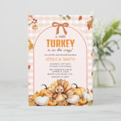Kleine Türkei Herbst Herbst Pumpkin Baby Dusche Einladung (Stehend Vorderseite)