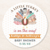 Kleine Türkei unterwegs! Erntedank Babydusche Runder Pappuntersetzer (Vorderseite)