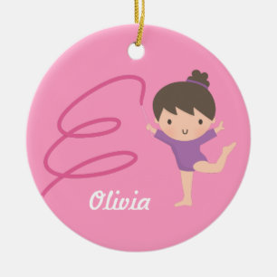 Kleine Turnerin Turnen Personalisiert Keramik Ornament