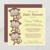 KLEINE ÜBERPRISE MONKEYS| BABY SHOWING INVITATION EINLADUNG (Vorne/Hinten)