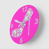 KLEINE UND FUN PINK DIAMOND HOCHRÖCKE RUNDE WANDUHR (Winkel)