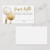 Kleine und goldene Luftballons Babydusche Windeln  Begleitkarte (Vorne/Hinten)