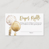 Kleine und goldene Luftballons Babydusche Windeln  Begleitkarte (Vorderseite)
