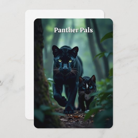 Kleine und große Katze - Panther Pals - Flachkarte (Vorne/Hinten)