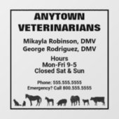 Kleine und große tierärztliche Fensterklammer Fensteraufkleber (Blatt)