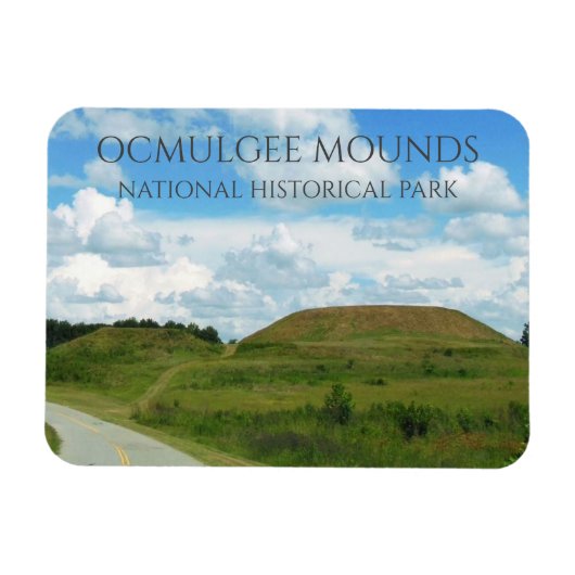 Kleine und größere Tempelberge, Ocmulgee Mounds Magnet (Horizontal)