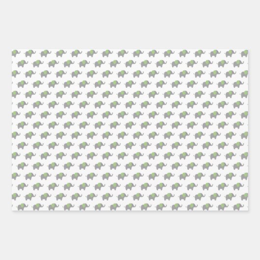 Kleine und weiße Elefantendusche Geschenkpapier Set (Vorderseite 3)