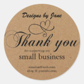 Kleine Unternehmen dank Kraft-individueller Aufkle Runder Aufkleber (Vorderseite)