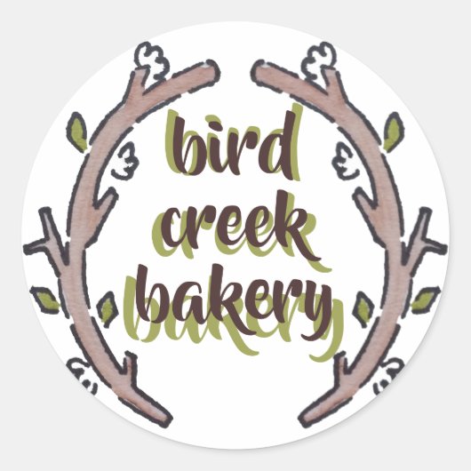 Kleine Unternehmen Kunsthandwerk botanisch Runder Aufkleber (Vorderseite)