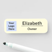 Kleine Unternehmen mit Markenbezeichnungen Gelb Ih Namensschild (Beispiel)