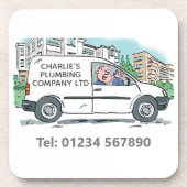 Kleine Unternehmen mit Namen für Unternehmen Van Getränkeuntersetzer (Vorderseite)