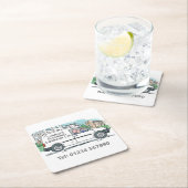 Kleine Unternehmen mit Namen für Unternehmen Van Rechteckiger Pappuntersetzer (Vor Ort)