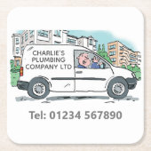 Kleine Unternehmen mit Namen für Unternehmen Van Rechteckiger Pappuntersetzer (Vorderseite)