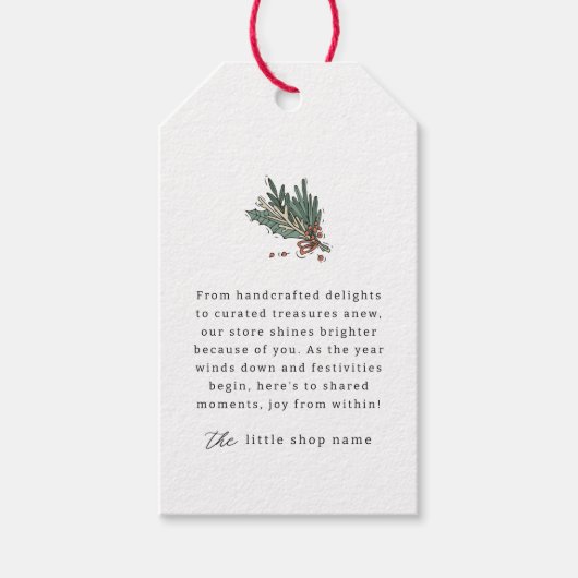 Kleine Unternehmen Moderner Minimalistischer Urlau Geschenkanhänger (Vorderseite)