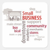 Kleine Unternehmen Quadratischer Aufkleber (Vorderseite)