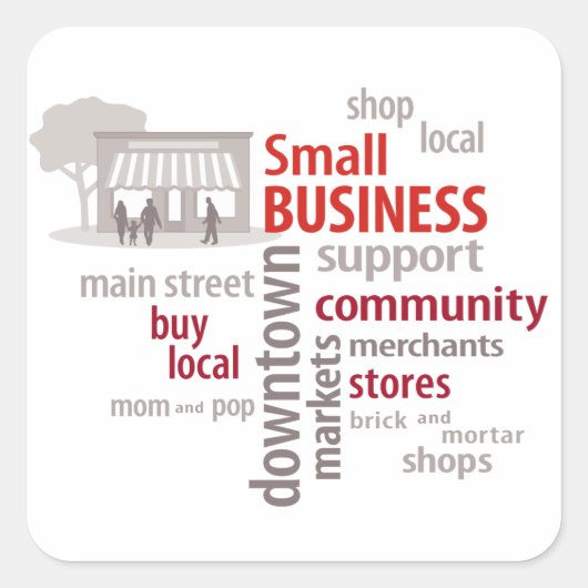 Kleine Unternehmen Quadratischer Aufkleber (Vorderseite)