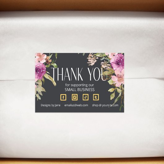 Kleine Unternehmen Vielen Dank Logo Dusty Pink Flo Rechteckiger Aufkleber