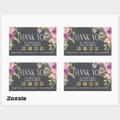 Kleine Unternehmen Vielen Dank Logo Dusty Pink Flo Rechteckiger Aufkleber (Blatt)