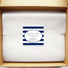 Kleine Unternehmen Vielen Dank, moderne Marine Str Quadratischer Aufkleber