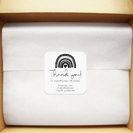 Kleine Unternehmen Vielen Dank Rainbow Moderne maß Quadratischer Aufkleber