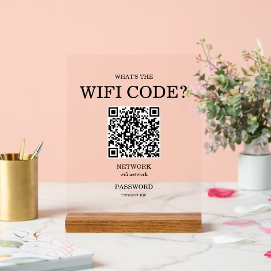 Kleine Unternehmen Was ist der Wifi QR Code? Acrylschild (Hochzeit)