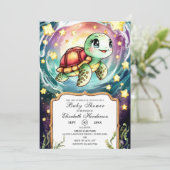 Kleine Unterwasser-Schildkrötendusche Einladung (Stehend Vorderseite)