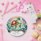 Kleine Unterwasser-Schildkrötendusche Pappteller (Party)