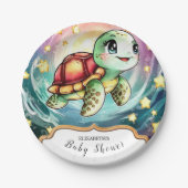 Kleine Unterwasser-Schildkrötendusche Pappteller (Vorderseite)