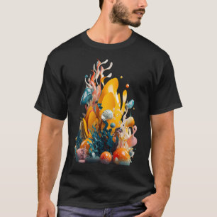 Kleine Unterwasserwelt in 3D T-Shirt