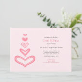 Kleine Valentine Paare Babydusche Einladung (Stehend Vorderseite)