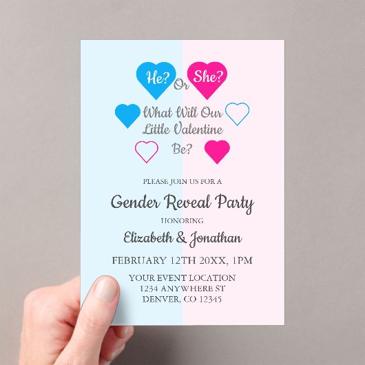 Kleine Valentinstag-Geschlechtsübersicht Acryleinladungen (Insitu (Handheld))