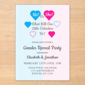 Kleine Valentinstag-Geschlechtsübersicht Acryleinladungen (Vorderseite)