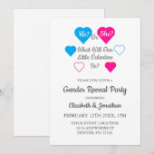 Kleine Valentinstag-Geschlechtsübersicht Einladung (Vorne/Hinten)