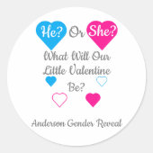 Kleine Valentinstag-Geschlechtsübersicht Runder Aufkleber (Vorderseite)