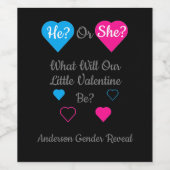 Kleine Valentinstag-Geschlechtsübersicht Weinetikett (Einzelnes Label)