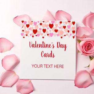 Kleine Valentinstagskarten mit Herzrand Mitteilungskarte