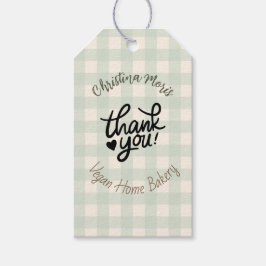 Kleine vegane Home-Bäckerei Danke-Muster Geschenkanhänger