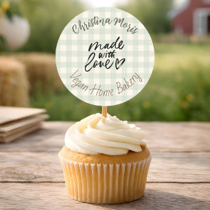 Kleine vegane Home-Bäckerei mit Liebe gemacht Must Runder Aufkleber