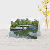 Kleine Venedig London Barge Grußkarte Karte (Gelbe Blume)