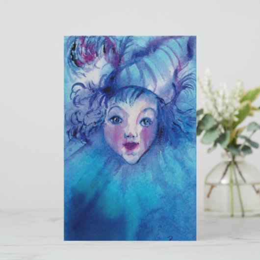 KLEINE Venezianische Karnevalssichel Briefpapier (Stehend Vorderseite)