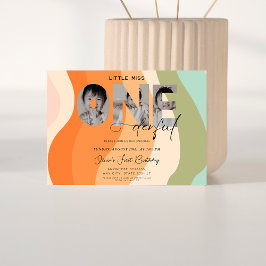 Kleine Vermissen 1. Geburtstag 3 Foto Groovy Einladung