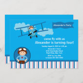 Kleine Versuchsflugzeug-Geburtstags-Party Einladung (Vorne/Hinten)
