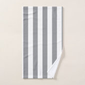 Kleine vertikale graue Streifen Badhandtuch Set (Handtuch)