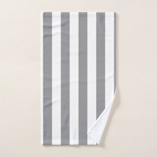 Kleine vertikale graue Streifen Badhandtuch Set (Handtuch)