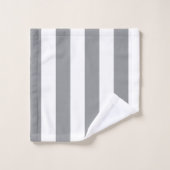 Kleine vertikale graue Streifen Badhandtuch Set (Waschlappen)