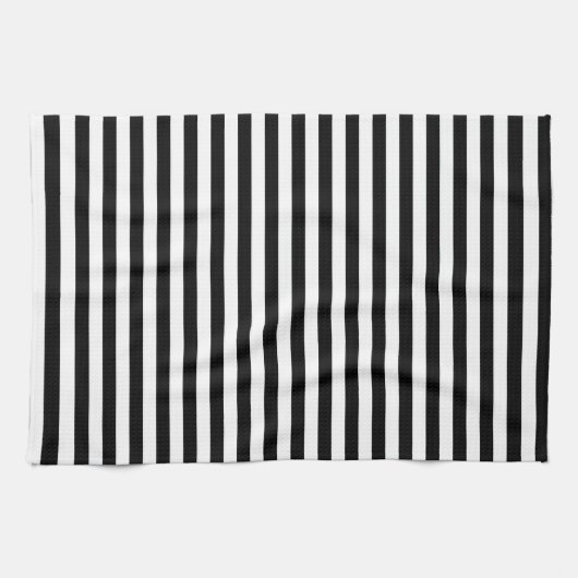 Kleine vertikale schwarze Streifen Geschirrtuch (Horizontal)