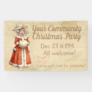 Kleine viktorianische Weihnachtssängerin benutzerd Banner
