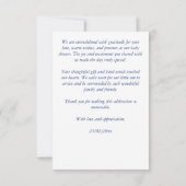 Kleine Vintage Flugzeugdusche Dankeskarte (Rückseite)