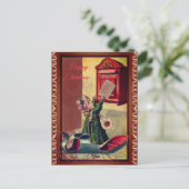 Kleine Vintage Letter-Mailing-Girl Postkarte (Stehend Vorderseite)