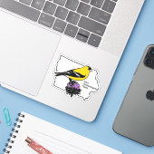 Kleine Vinyl Stickers Aufkleber (Laptop mit iPhone)